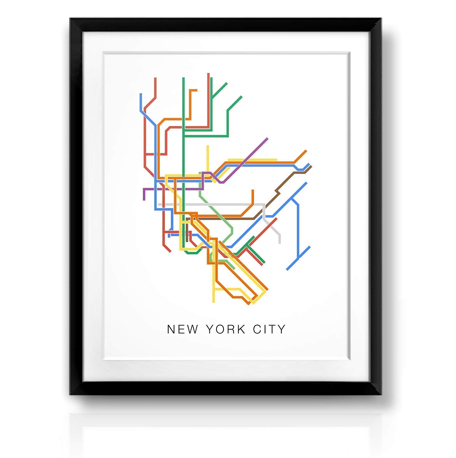 Modern New York City Subway Map Poster, Minimalist New York City Metro Map, Minimalist Line Art, Modern Metro Map of NYC, NYC Poster