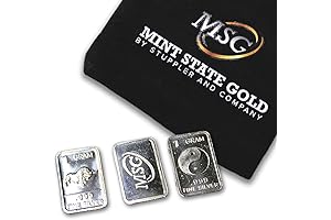 MINT STATE GOLD Three Gram .999 Pure Silver Bars: Supreme Investment Bouillon