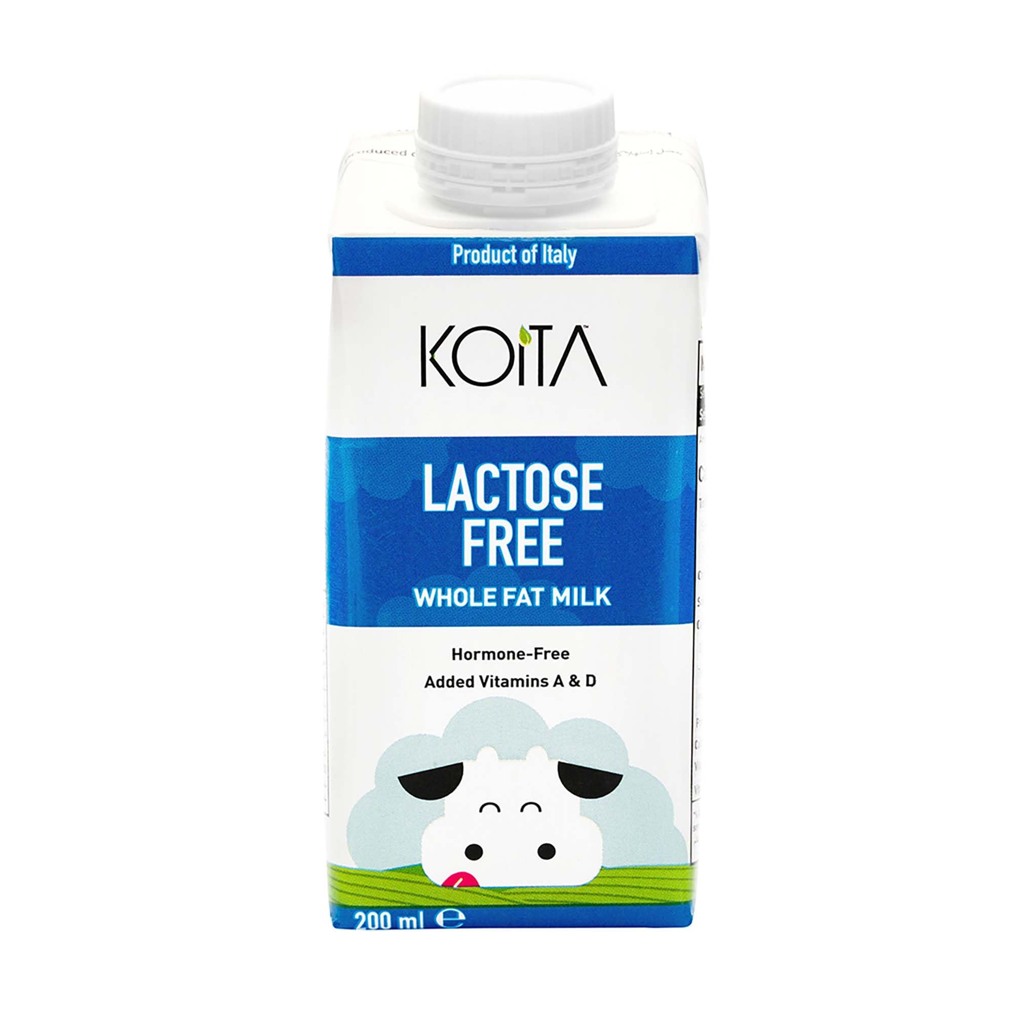 Koita Lactose-Free Whole Fat Milk (200ml) - No Added Hormones, Easy to Digest, Vitamin Enriched, Made in ItalyKoita Lactose-Free Whole Fat Milk (200ml) - No Add…