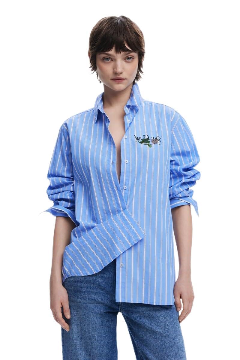 Desigual Women's Cam_Dont Do It T-Shirt, Blue, XS