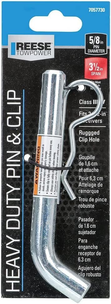 Reese Towpower 7057730 Class III-V Heavy Duty Pin and Clip (5/8" with a 3-1/2" Span) (Pack of 6)