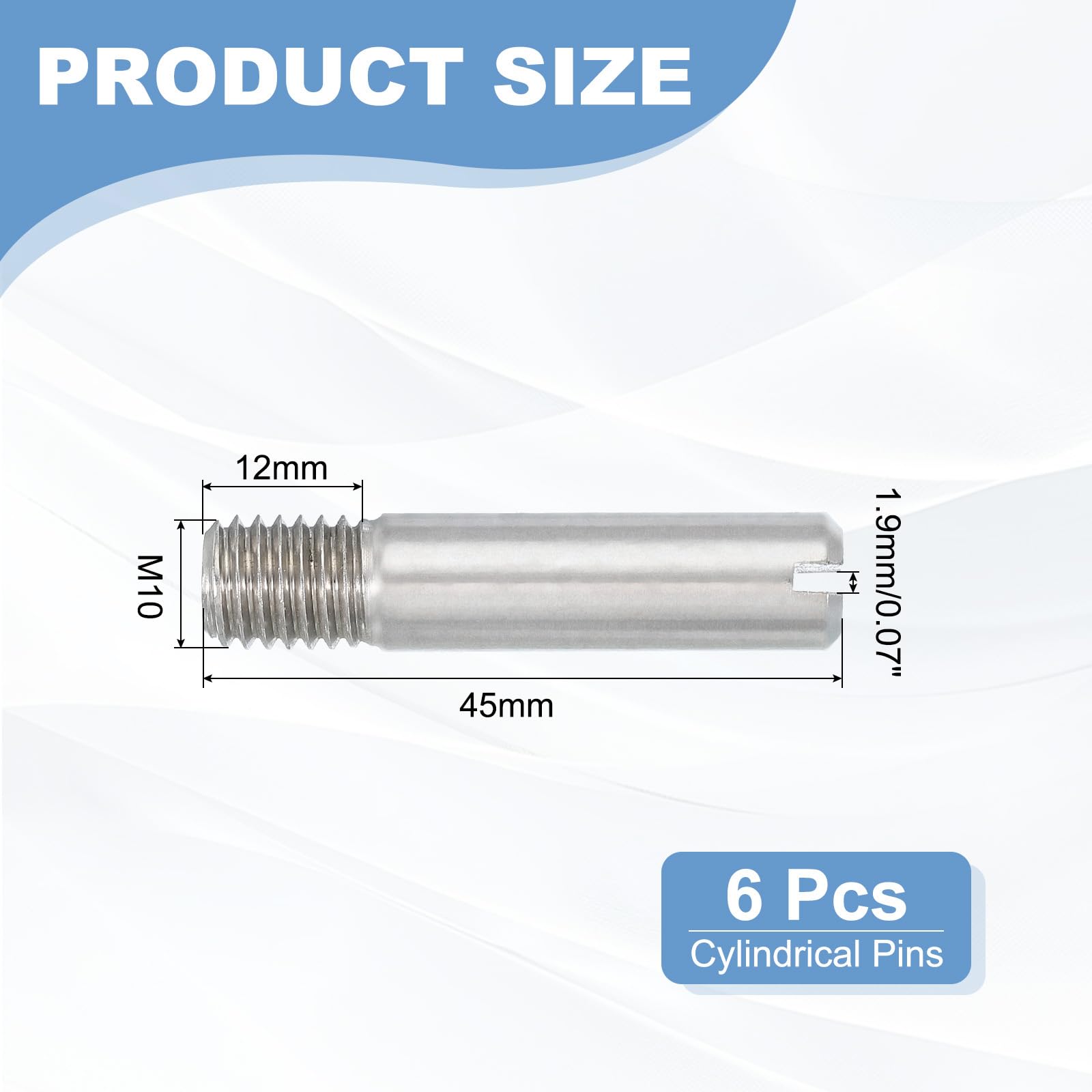 PATIKIL M10 x 45mm Slotted Cylindrical Pin - Image 2