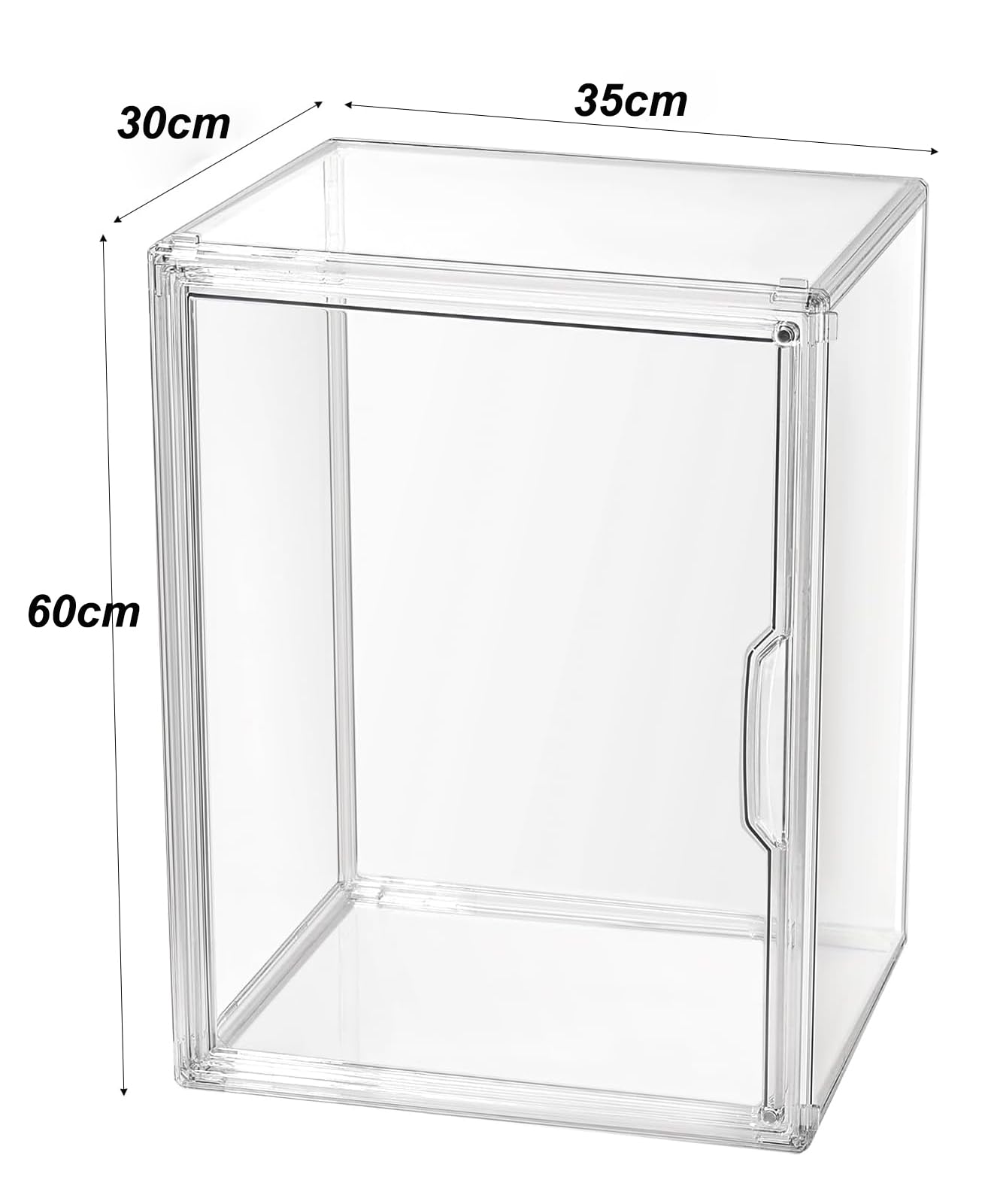 DuvinDD Vitrine transparente avec porte pour Pop Mart Labubu Angel in Clouds & I Found You, boîte de présentation en acrylique pour objets de collection anti-poussière (30 x 35 x 60 cm, transparent)