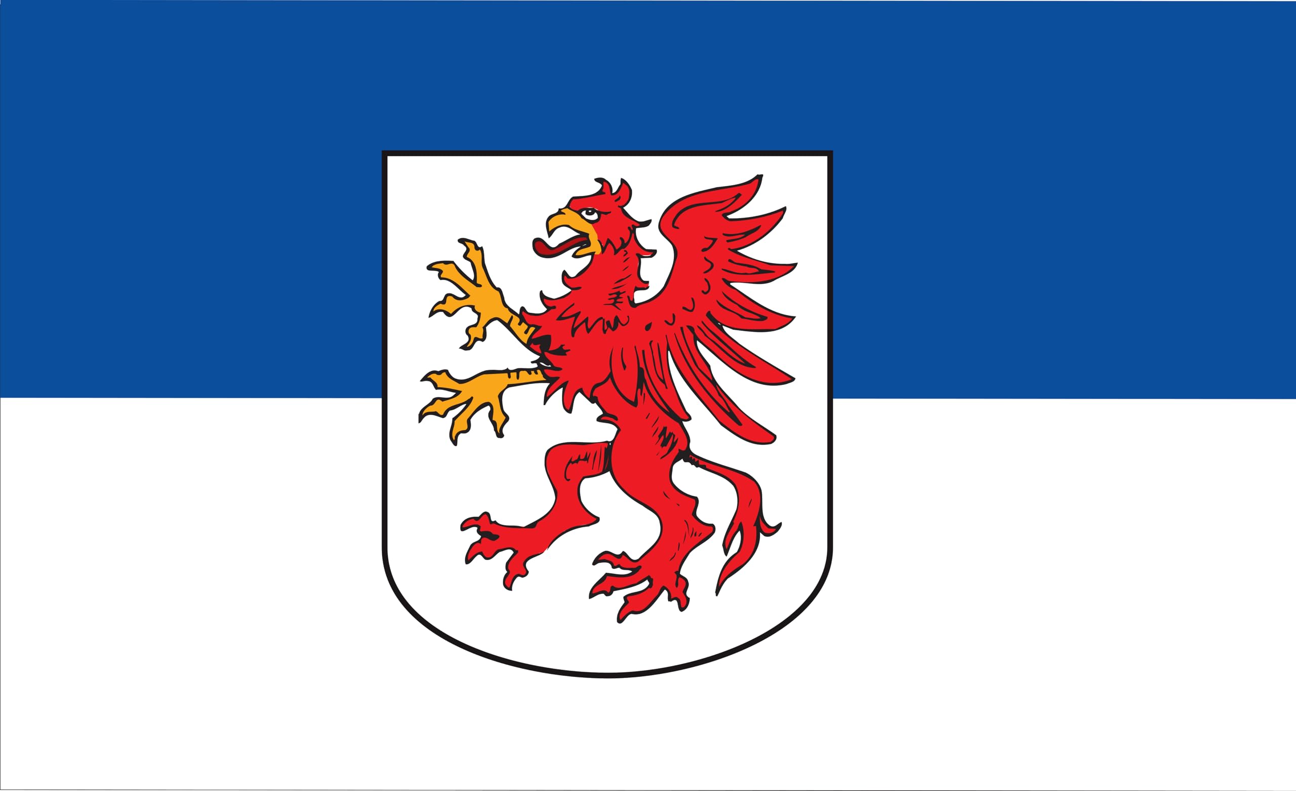 Drapeau Poméranie ancienne Allemagne de marine historique avec finitions soignées 150 x 90cm