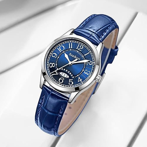 Miniatura 3 de Reloj Clásico Szaikyri para Mujeres con Números Árabes de Fácil Lectura, Reloj para Damas con Calendario, Resistente al Agua