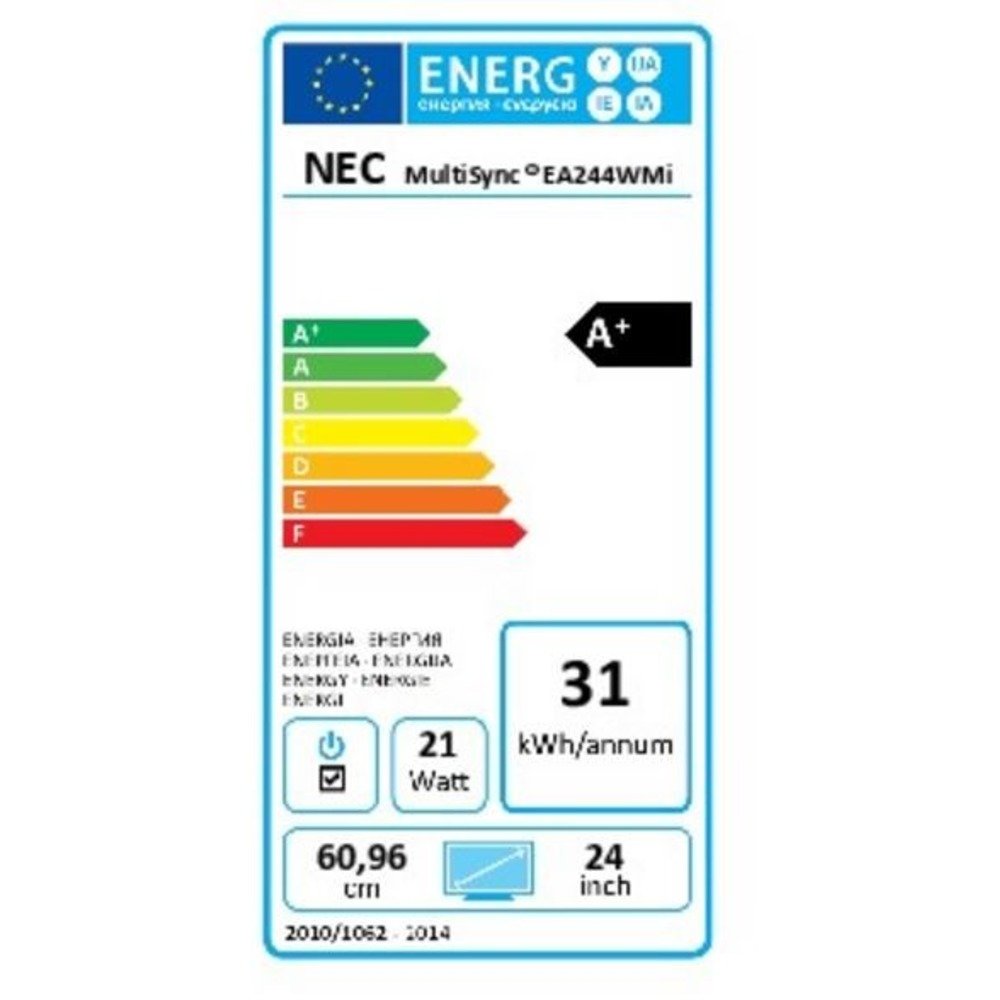 NEC 60003409 60,9 cm (24 Zoll) LED-Monitor (DVI, HDMI, 5ms Reaktionszeit) weiß