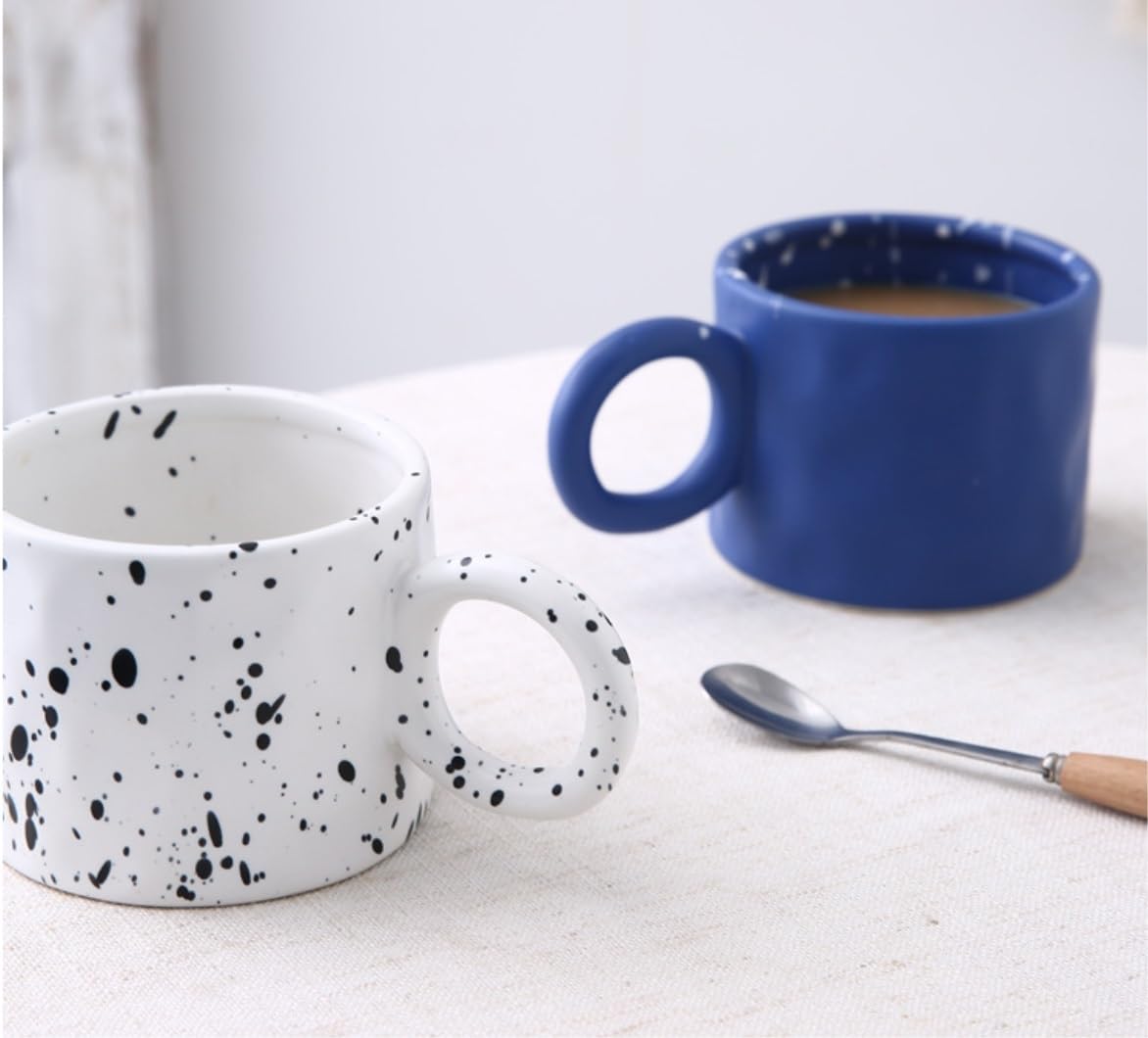 Tazas De Cafe Tazas Desayuno Taza Color Splash Tinta Taza De Cerámica Oficina Y Hogar Taza Para Beber Café Adecuado Para Bebidas De Jugo De Leche 350ml Tazas Cafe Taza Desayuno ( Color : B , Size : 35