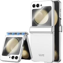 STORMTAL for Samsung Galaxy Z Flip 5 Case, Hinge Protection, Built-in Screen Protector, Wireless Charging, Shockproof, Anti Scratch Slim Phone Protective Cover for Galaxy Z Flip 5, 2023 Silver