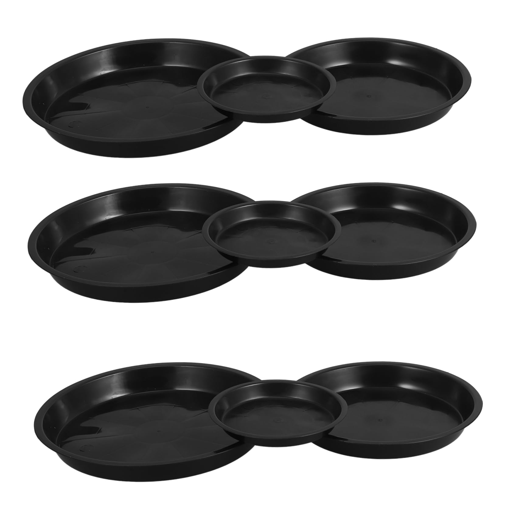 JOINPAYA 12pcs Black Plant Drainage Trays Drip Saucers for Flower Pots Plant Pot Holders Minimalist Design for Home Office and Garden Use Leak Prevention and Drip