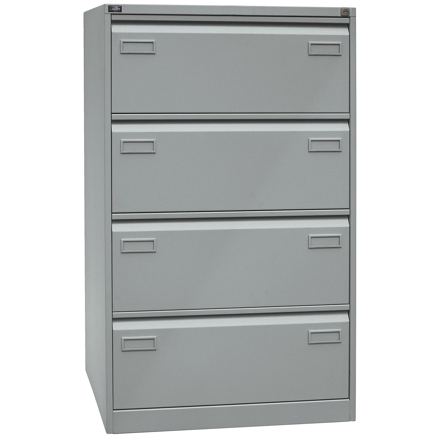 Bisley LIGHT - Armadio a Due Ante per archiviazione, DIN A4, 4 cassetti, in Metallo, 355 Argento, 62.2 x 80 x 132.1 cm