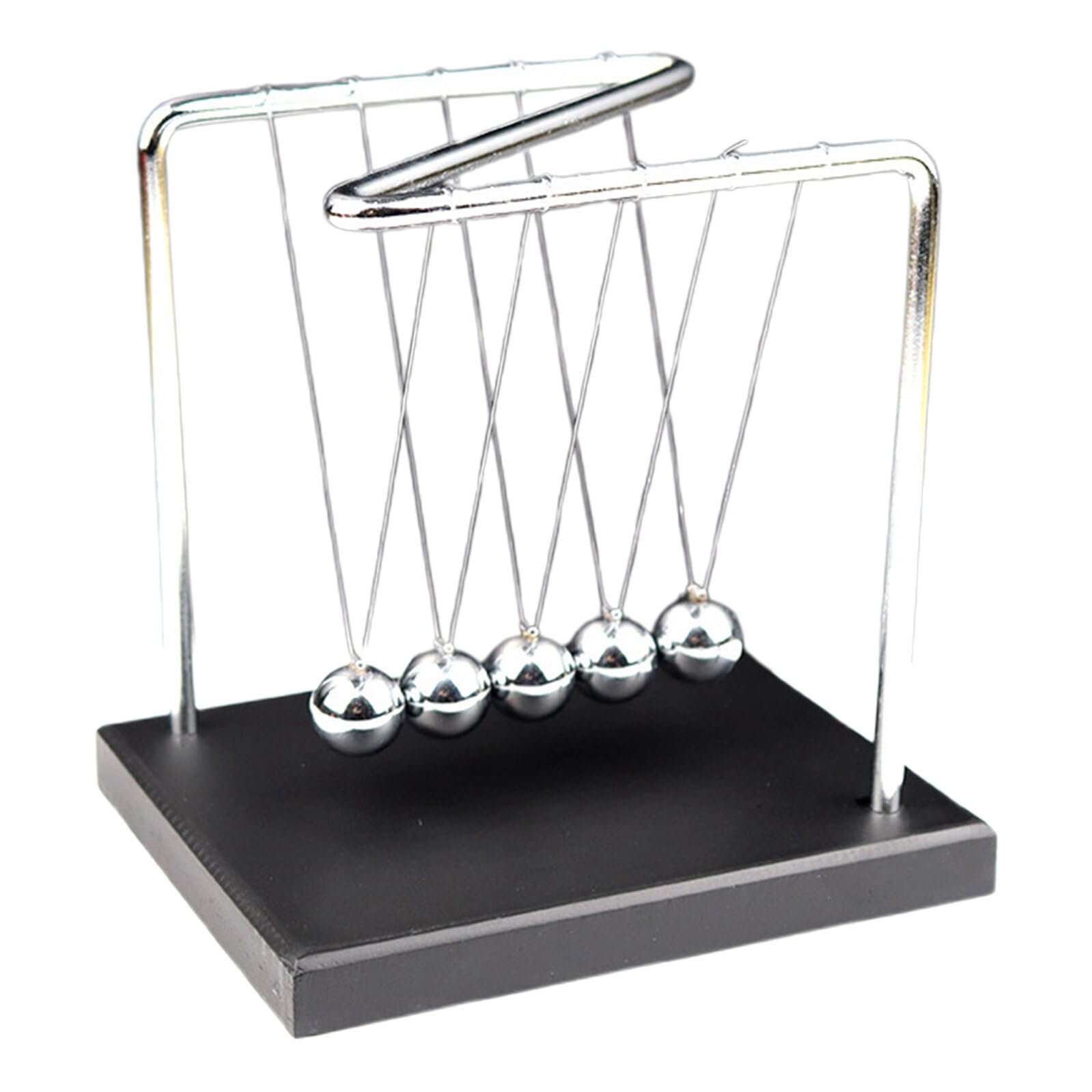 Pendule de Newton Grand Modèle 18X118X182 CM en Bois Massif et Billes Métalliques Acier de Bureau à Mouvement Perpétuel Éducatif Physique Décoration Scientifique Anti-Stress