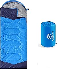 oaskys Camping Sleeping Bag - 3 Season Warm &amp; Cool Weather - Summer Spring Fall Lightweight Waterproof for Adults Kids - Camping Gear Equipment, Traveling, and Outdoors