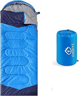 oaskys Camping Sleeping Bag - 3 Season Warm & Cool Weather - Summer Spring Fall Lightweight Waterproof for Adults Kids - Camping Gear Equipment, Traveling, and Outdoors
