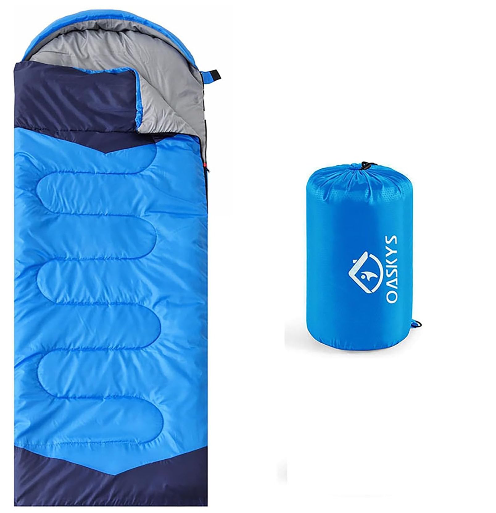 oaskys Camping Sleeping Bag - 3 Season Warm & Cool Weather - Summer Spring Fall Lightweight Waterproof for Adults Kids - Camping Gear Equipment, Traveling, and Outdoorsoaskys Camping Sleeping Bag - 3 Season Warm & C…