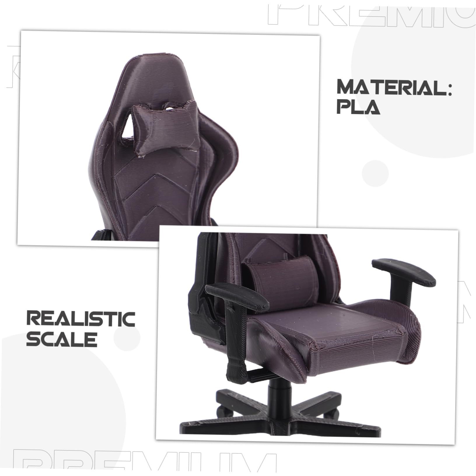 HOMOBABE Miniature Gaming Chair 1 12 Scale Tiny Office Computer Chair Dollhouse Furniture for Collector Display and Doll House Scenes - Image 3