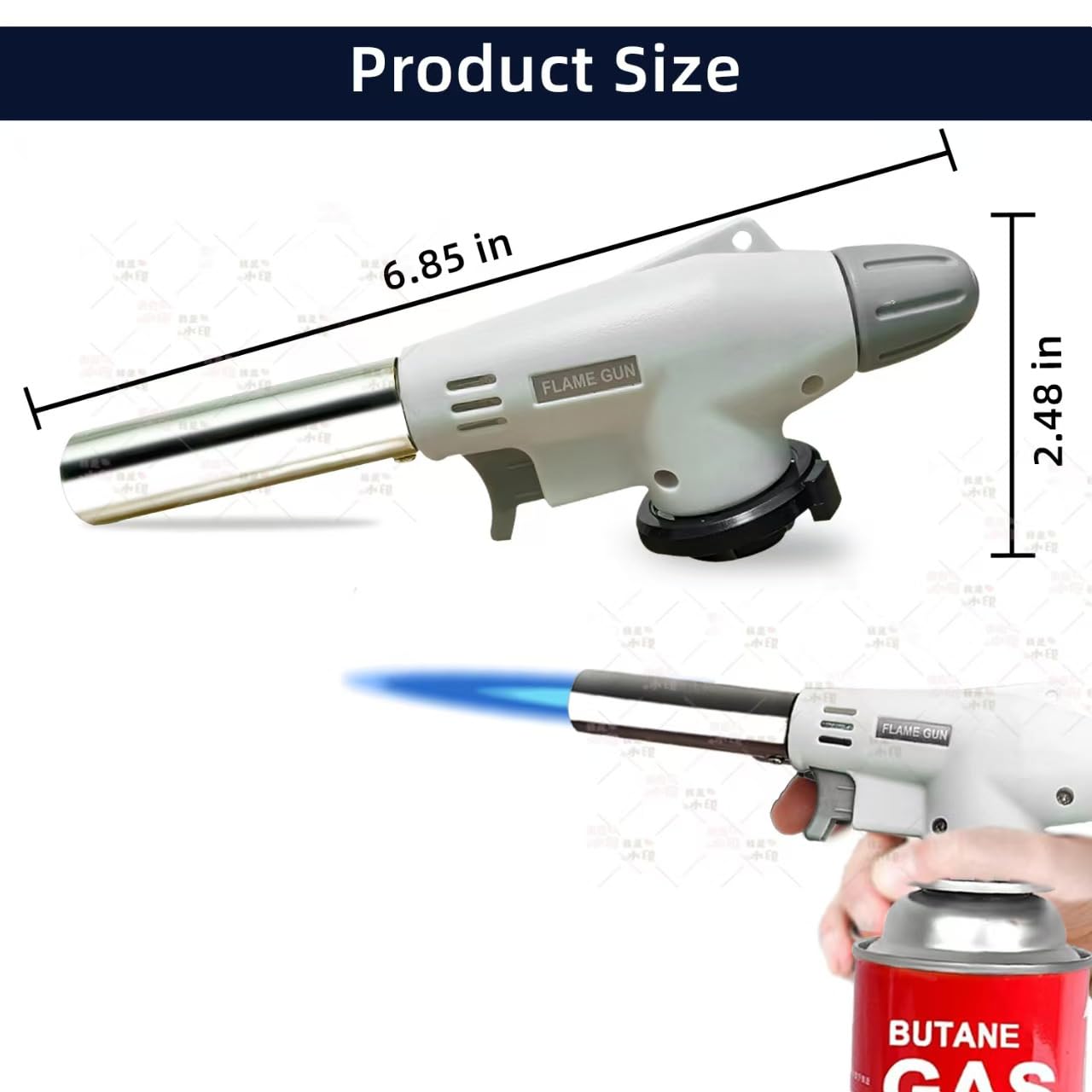 ZJWZCZCM Butane Torch Kitchen Lighter - Culinary Torch Chef Cooking Torch Professional Adjustable Flame with 360 Degree Inverted for Creme, Brulee, BBQ, Baking, (Butane Gas Not Included)