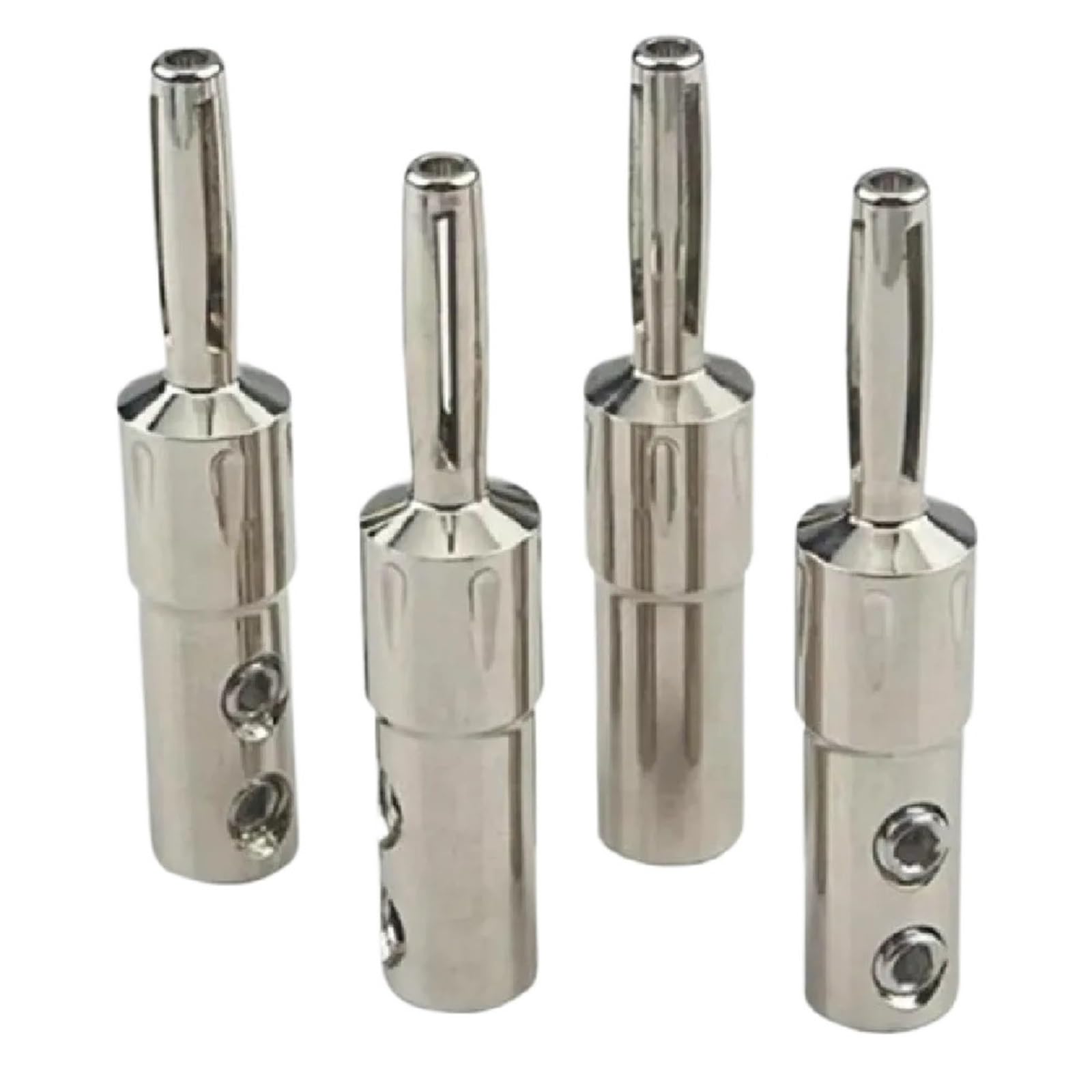 Lot de 20 connecteurs de borne de haut-parleur mâles en cuivre plaqué rhodium de 4 mm