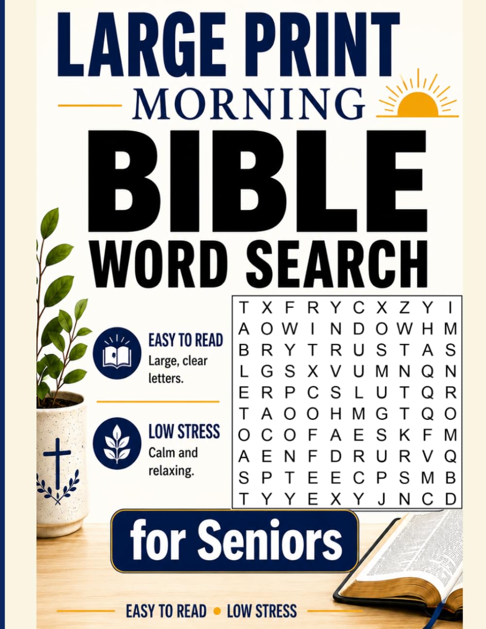 Large Print Bible Word Search for Seniors: Easy Bible Word Search Puzzles in Large Print for Peaceful Morning Coffee or Tea Time (Quiet Faith Word Search Series)