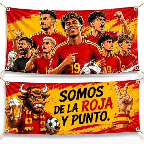 Decoración 2026 Mundial Pancarta Personalizada, Fútbol Copa del Mundo España Animación Accesorios, Pancarta para Fiestas, Bares y Partidos de Fútbol (99x46cm) (B)