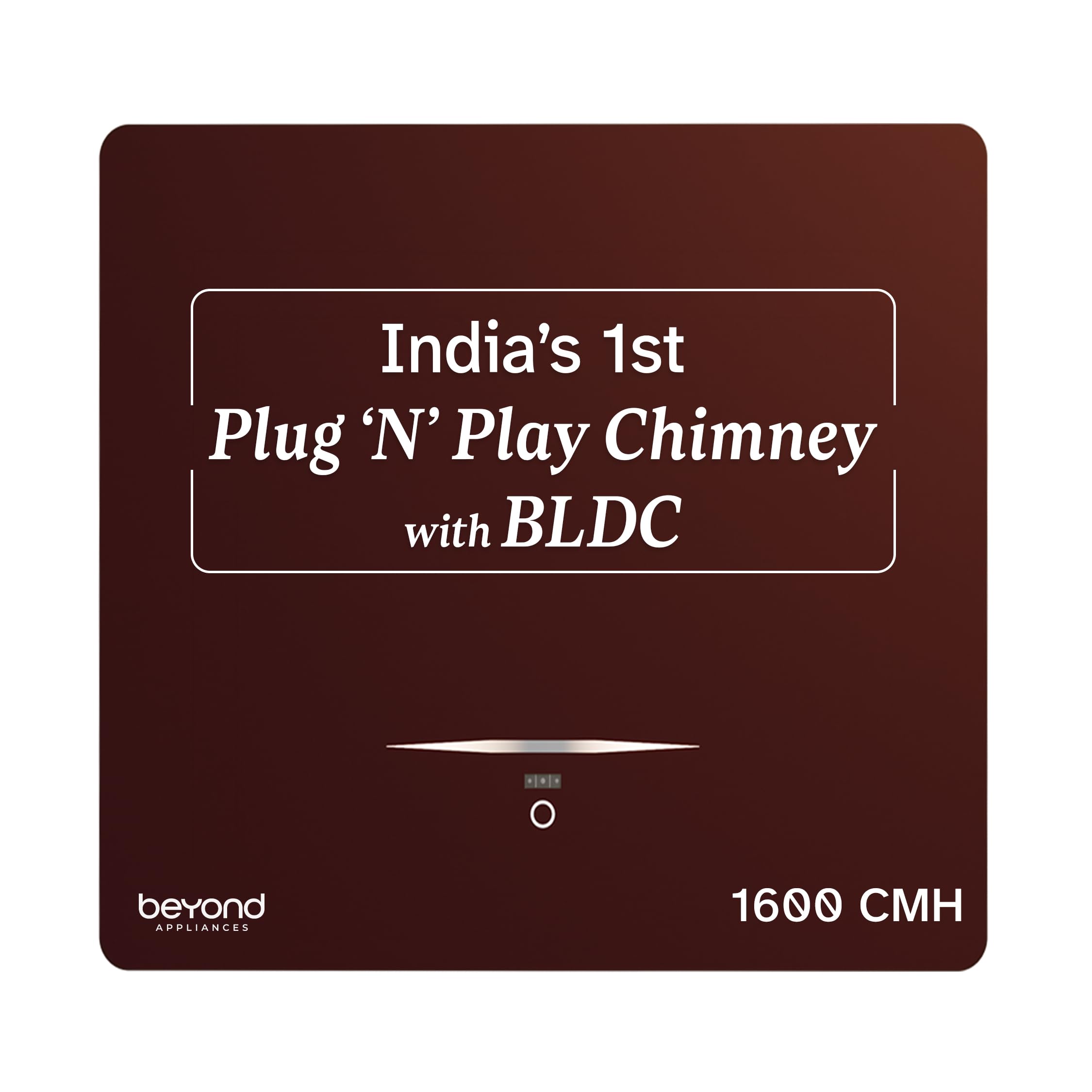 Beyond Cube 60cm BLDC Plug N Play Ductless Chimney Burgundy - Image 1