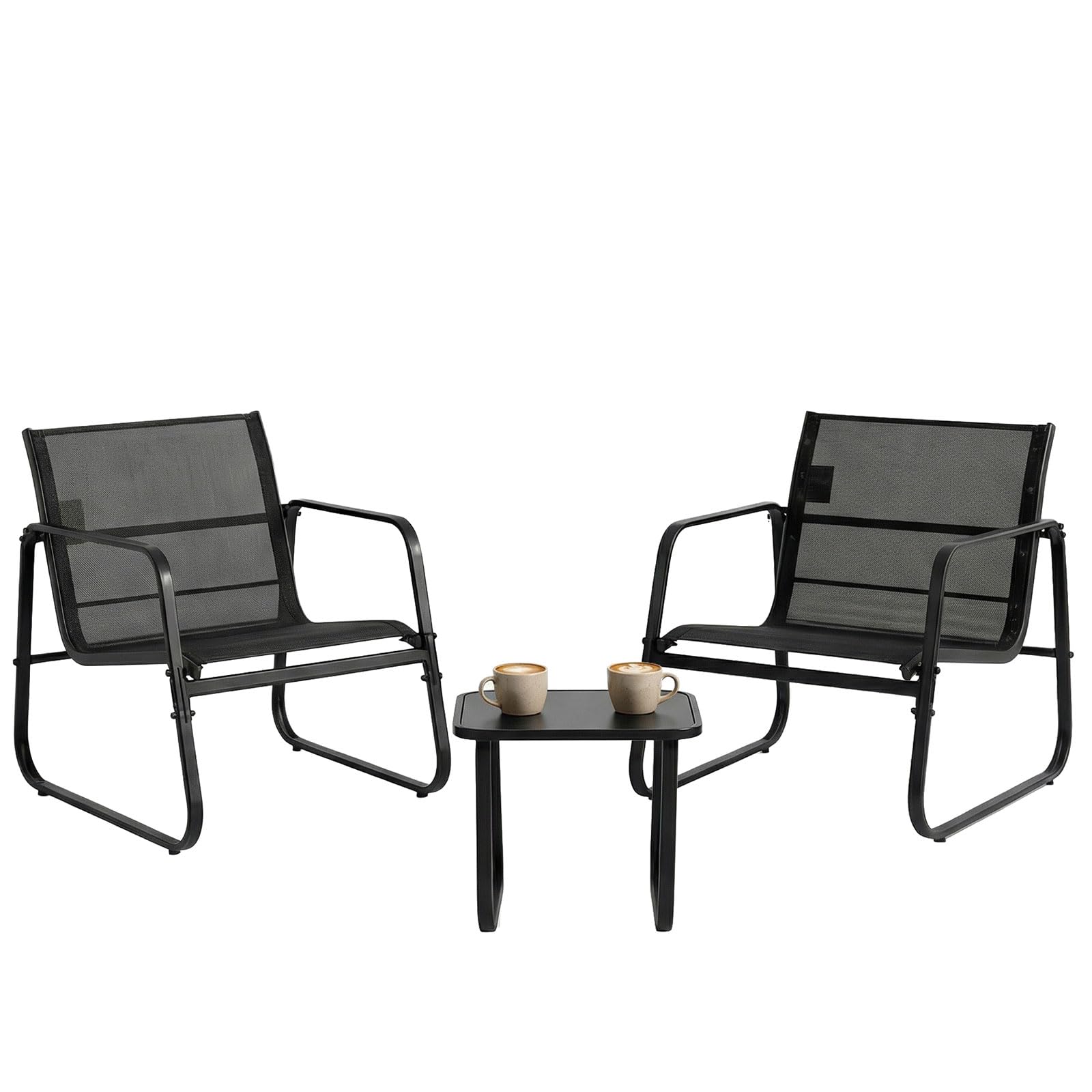DUMOS 3 Piece Patio Furniture Set?Outdoor Patio Furniture Set with Table, Patio Sectional Bistro Sets for Lawn, Garden, Balcony, Poolside