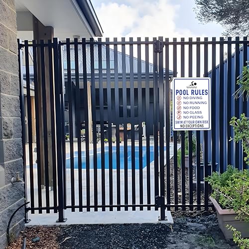 Señal de seguridad para piscina de metal 10x13 pulg miniatura 6