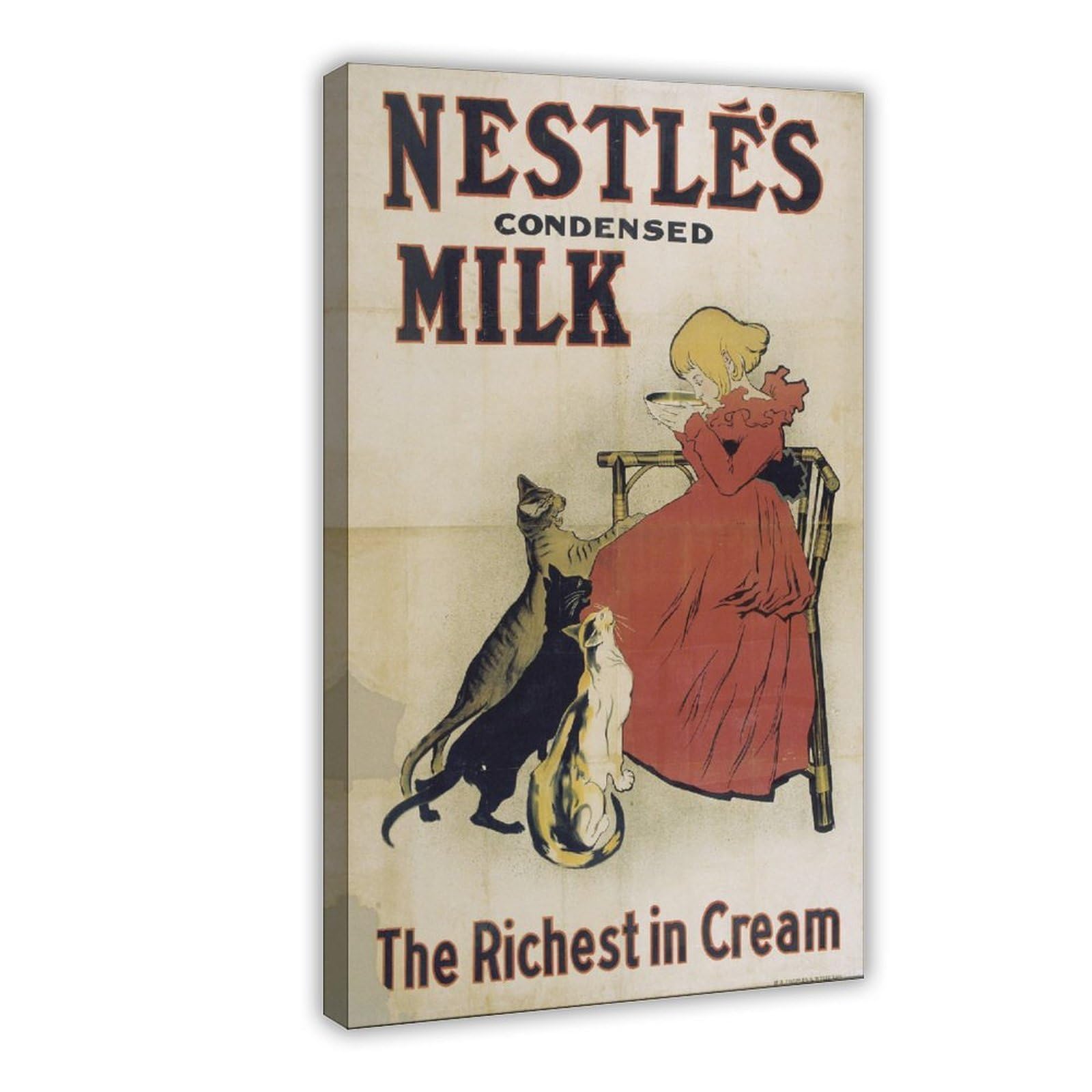 DFJyjFGJJ Théophile Alexandre Steinlen Nestlé's Condensed Milk Canvas Poster And Wall Art Picture Print Modern Family Bedroom Decor 12" L X 18" W