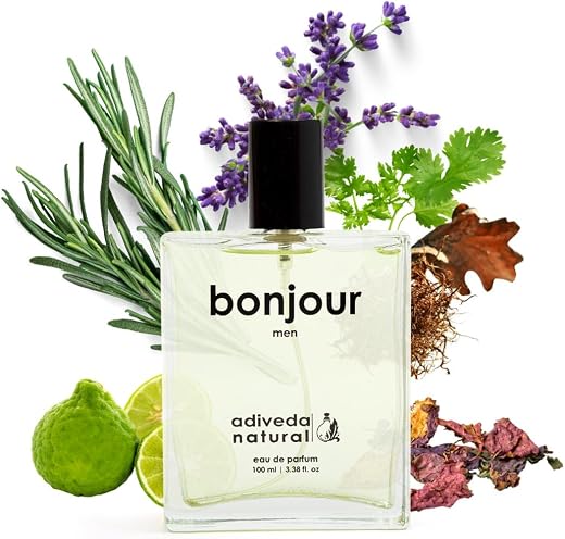 Adiveda Natural Bonjour EDP - Fresh Woody Citrusy Liquid Perfume For Men, 100ml