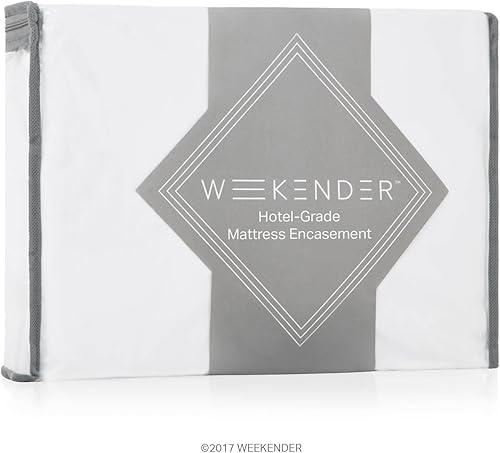 WEEKENDER Protector de colchón de calidad comercial, protección impermeable de 360 grados, a prueba de secador de calor alto, California King, color