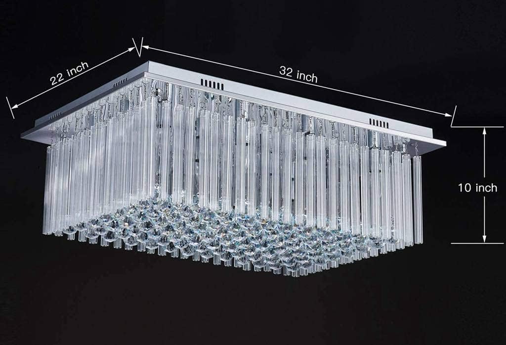 Hоttеѕt Sаlеѕ Saint Mossi 12-Lights Modern Chandelier Lamp K9 Crystal Chandelier Light Fixture,Modern Flush Mount Ceiling Light Fixture Raindrop Chandelier for Bedroom,Dining Room,Livingroom,L32 x W22 x H10