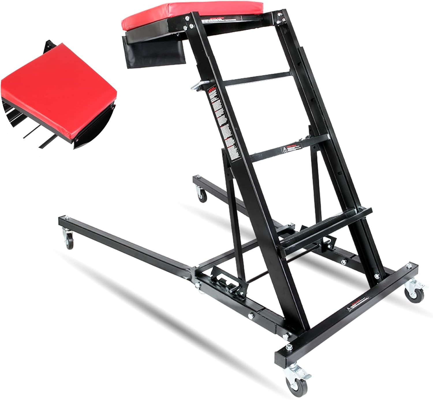 Top Automotive Creeper, Engine Creeper 48"-64", 400 LBS Capacity High Top Creeper, 4 Swivel Caster Wheels, Adjustable Height Foldable Creeper for Home Garage Workshop Repair Maintenance