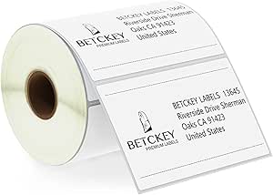 BETCKEY - 102mm X 64mm (4 In X 2,5 In) Perforées Étiquettes