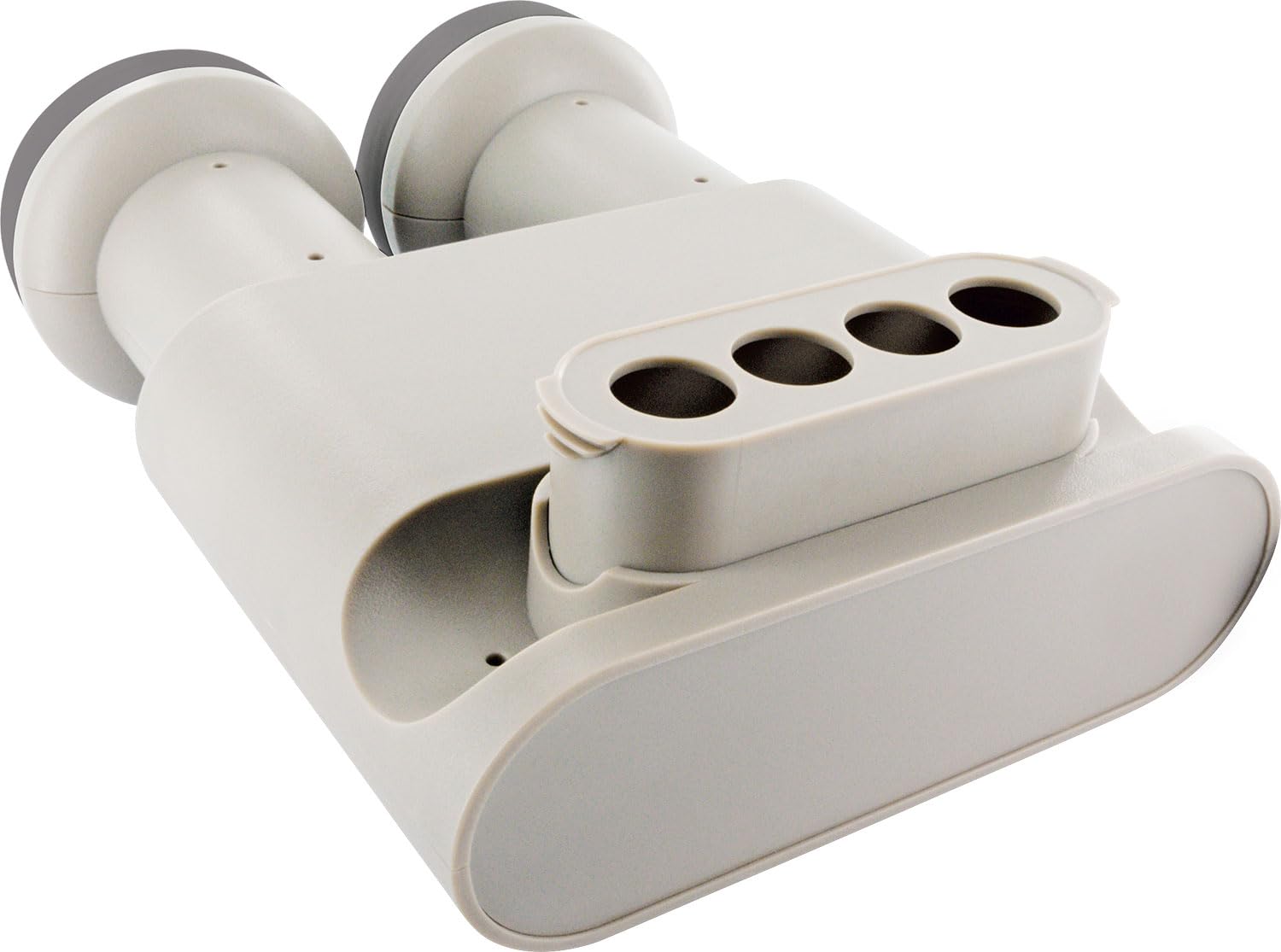 SCHWAIGER 5095 Monobloc Quad LNB 4-participants numérique Accessoires pour Parabole Protection Contre Les intempéries Raccords dorés Gris Clair Récepteur Satellite Eutelsat Astra