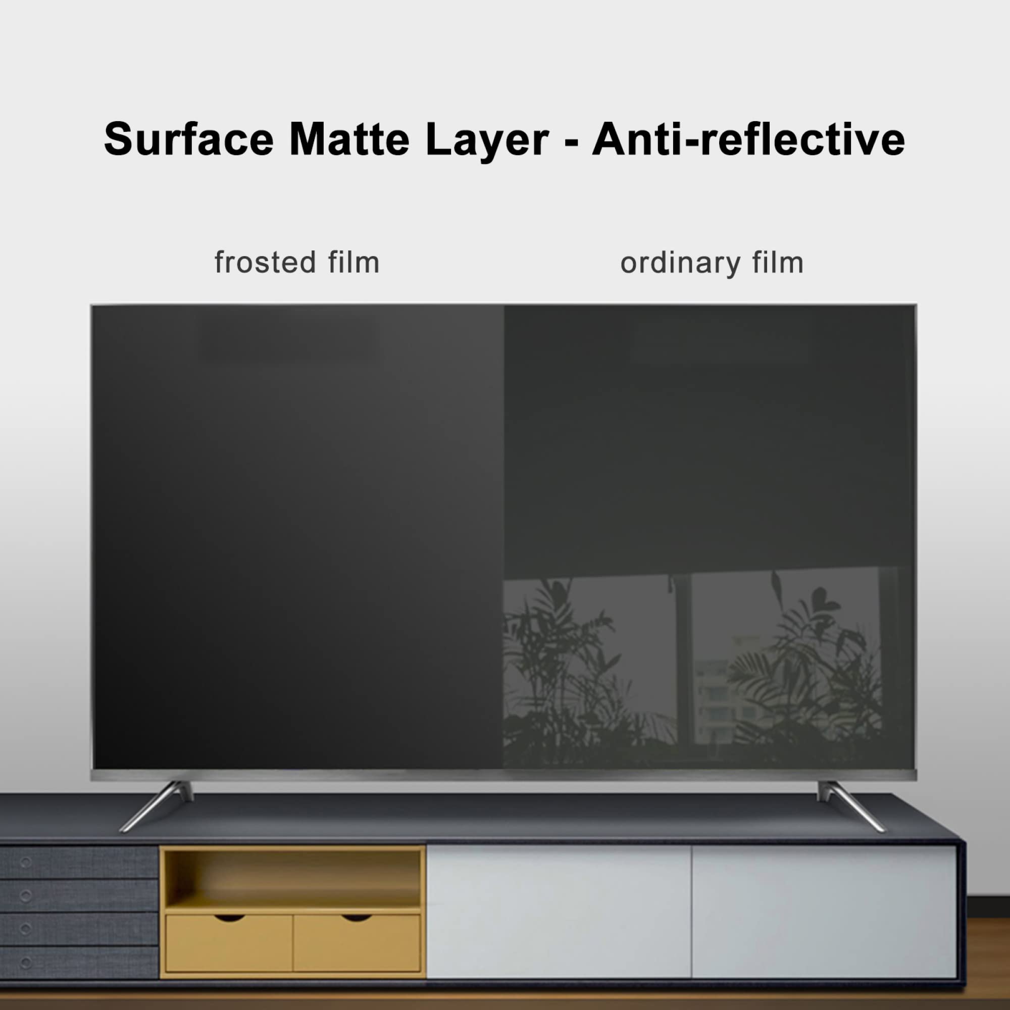 Pellicola Protettiva antiriflesso per TV da 60/65/75 Pollici, Anti Luce Blu, Filtro Multifunzione AntiGraffio, Senza Bolle, 65 Pollici, 1440 x 809 mm(60 Pollici 1338x756 mm