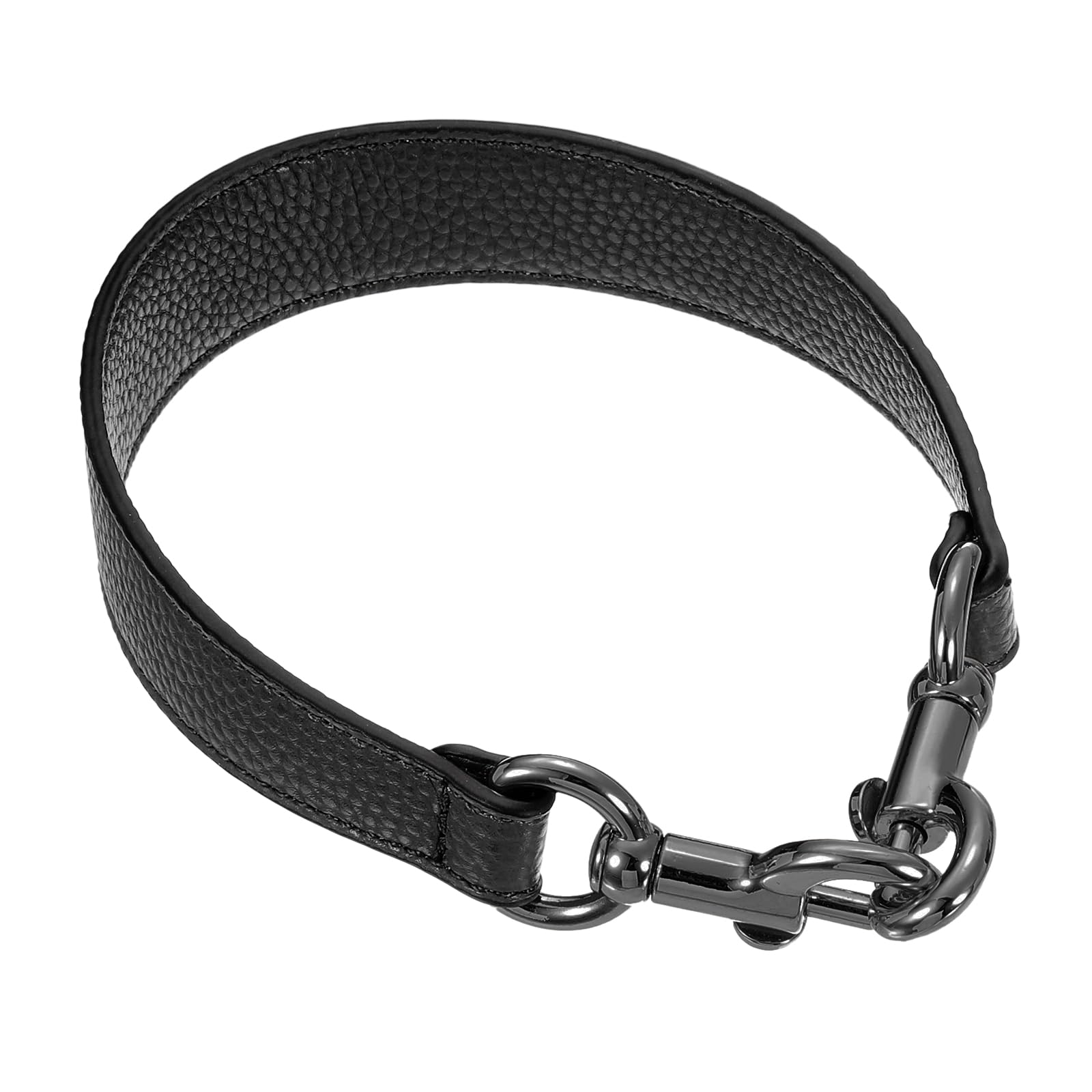 Sangle de sac courte 39 cm cuir synthétique noir, poignée de rechange sac à main