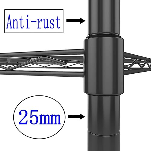 Miniatura 5 de SoSo-BanTian1989 Estantes de metal de pie, 36 pulgadas de ancho x 14 pulgadas de profundidad x 55 pulgadas de alto, estantes de almacenamiento de