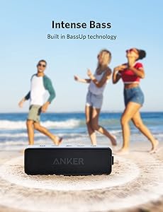 Anker Soundcore 2 Portable Bluetooth Speaker with Stereo Sound, Bluetooth 5, Bassup, IPX7 Waterproof, 24-Hour Playtime, Wireless Stereo Pairing, Speaker for Home, Outdoors, Travel