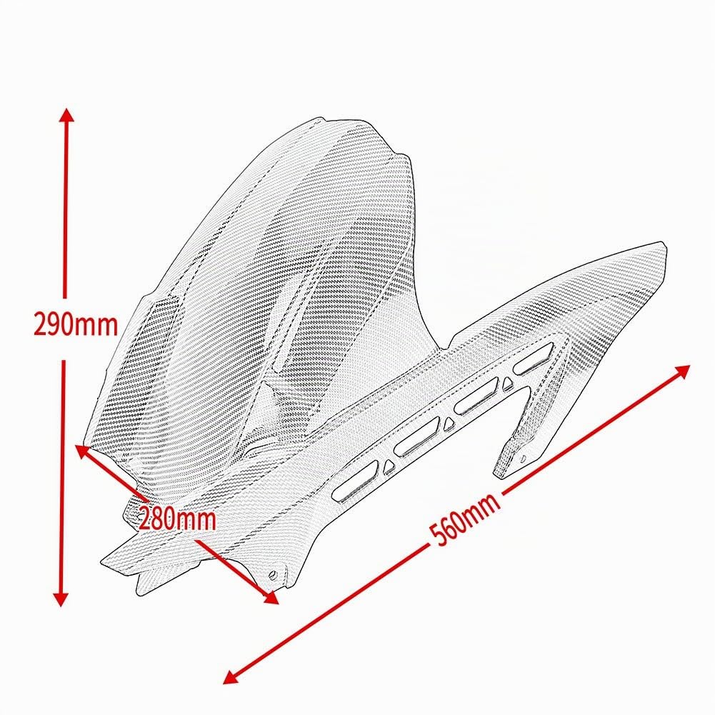 Garde-boue de pneu arrière en Fiber de carbone de moto garde-boue garde-poussière de roue protecteur panneau carénage Pour Z900 Z 900 Z-900 RS 2017 2018 2019 2020 2021 2022 2023 (Arrière)