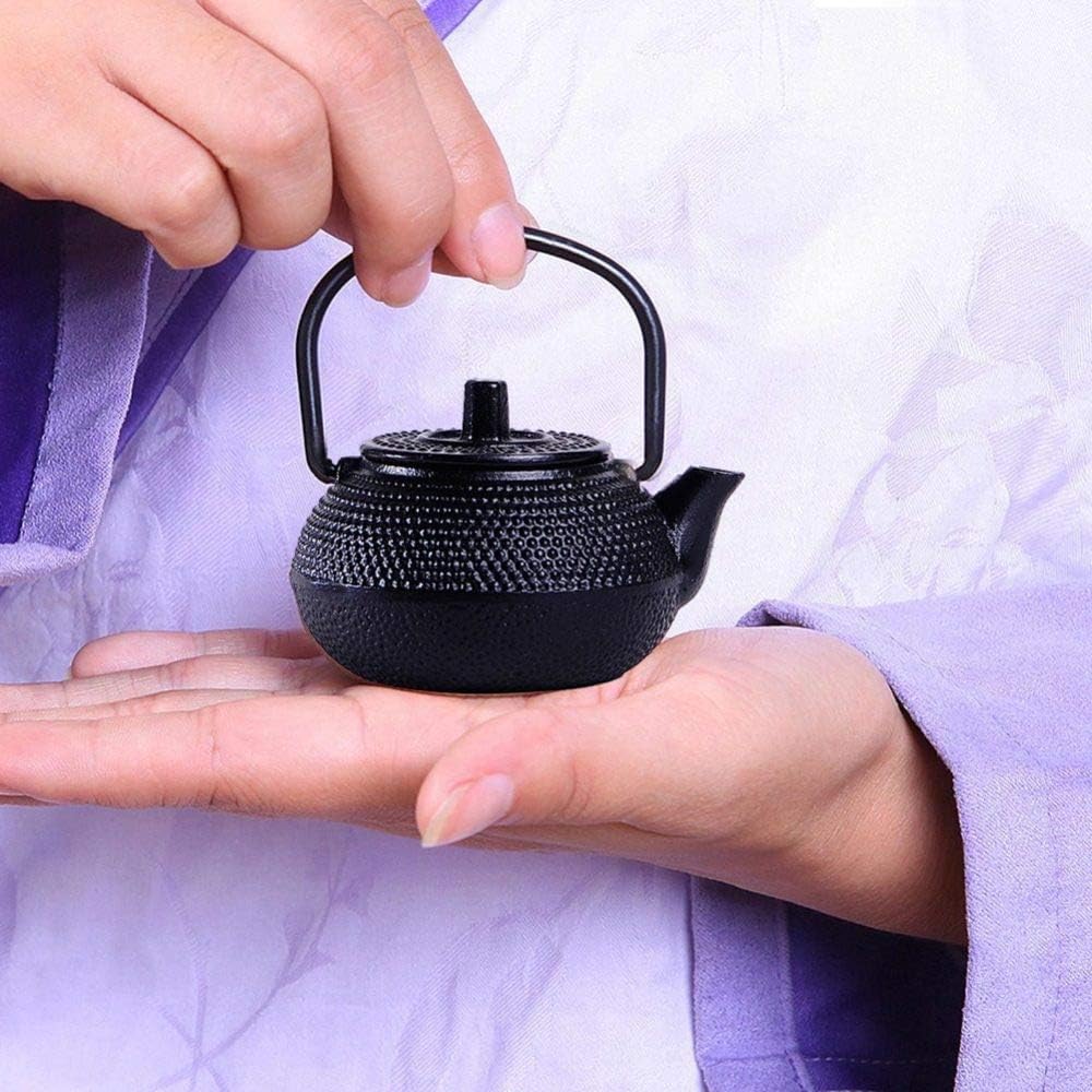 Tetera Japonesa de Hierro Tetera Hierro Fundido Teteras De Hierro Fundido De 1,6 Oz/0,05 L, Tetera De Hierro Sin Recubrimiento De Estilo Japonés