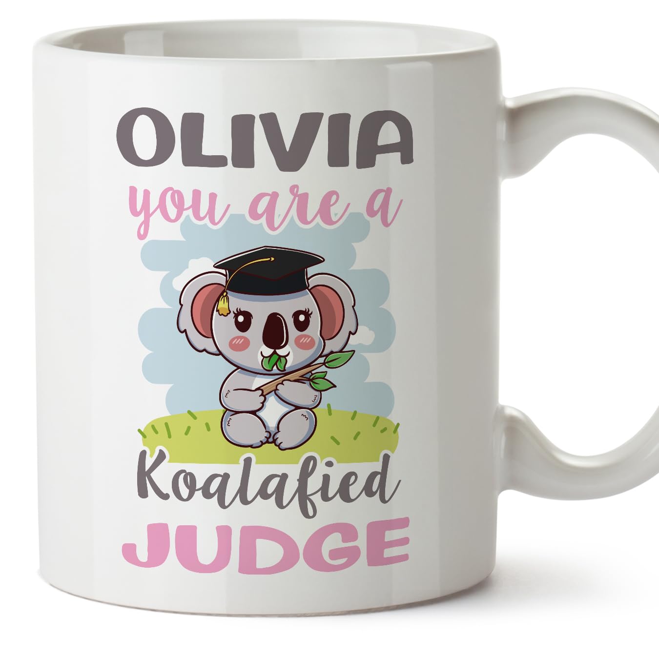 MUGFFINS Personalised Mug for Judge Woman - in English - Custom Koalafied - Funny Custom Gift for Colleagues - Ceramic 11oz Mug — image 1