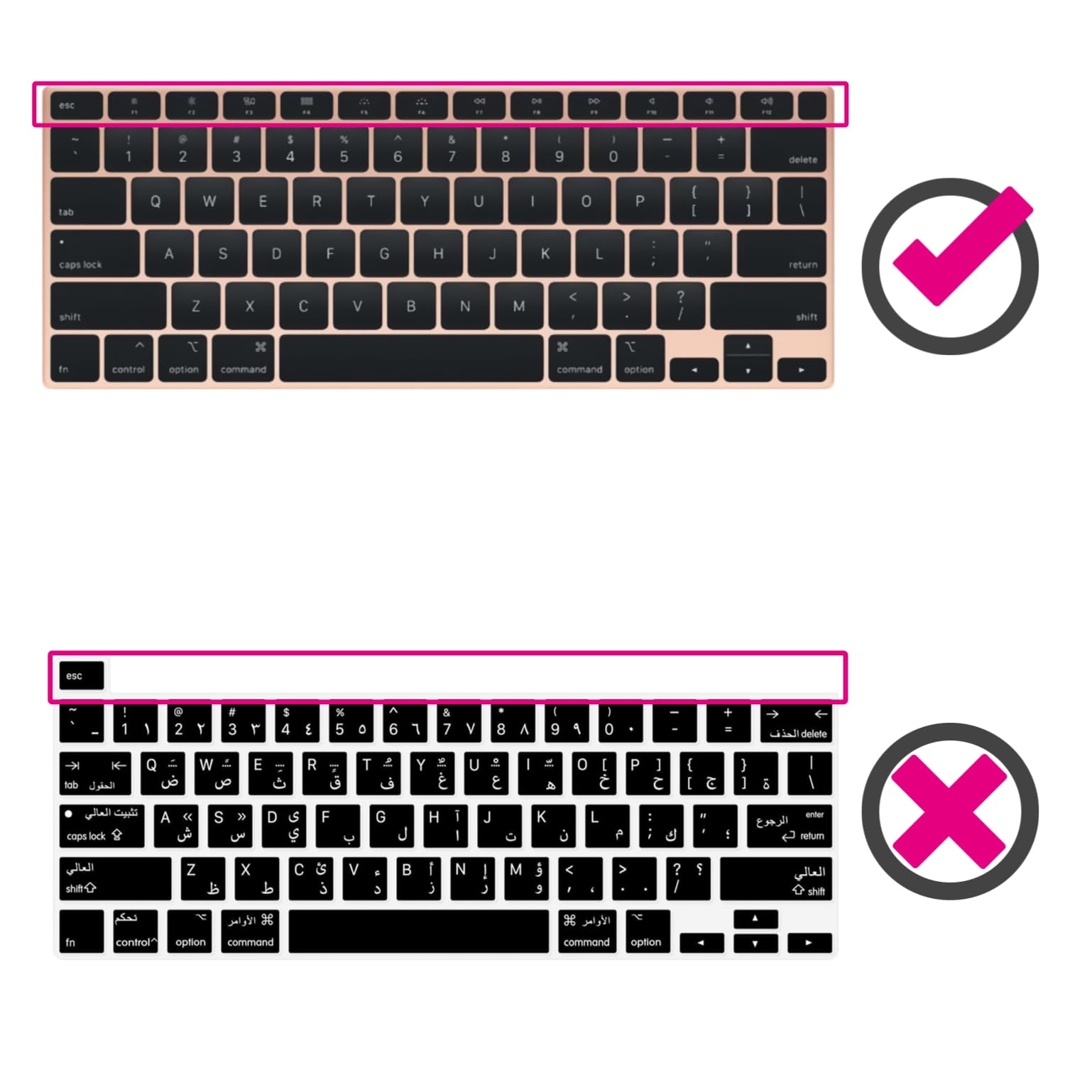 Copritastiera Silicone Inglese QWERTY per MacBook Air 13" A2179 (2020), A2337 (M1, 2020–2022) US/ANSI - Nero