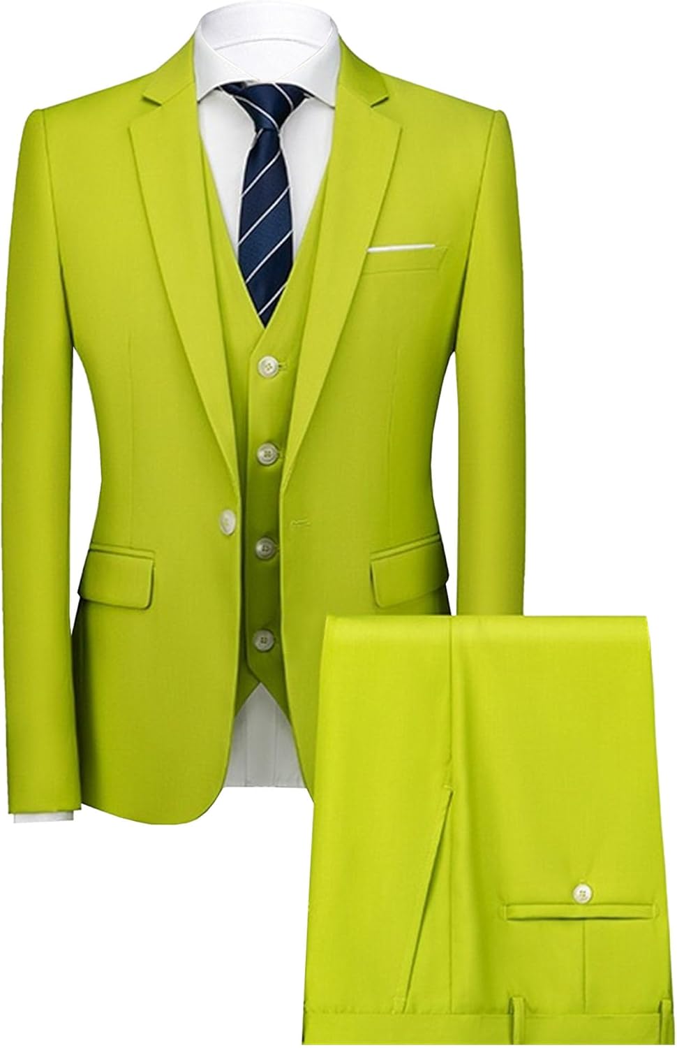 Men's 3 Piece Regular Fit Suit Set Formal Solid Blazer Slim Fit Casual Wedding Suits for Groomsmen