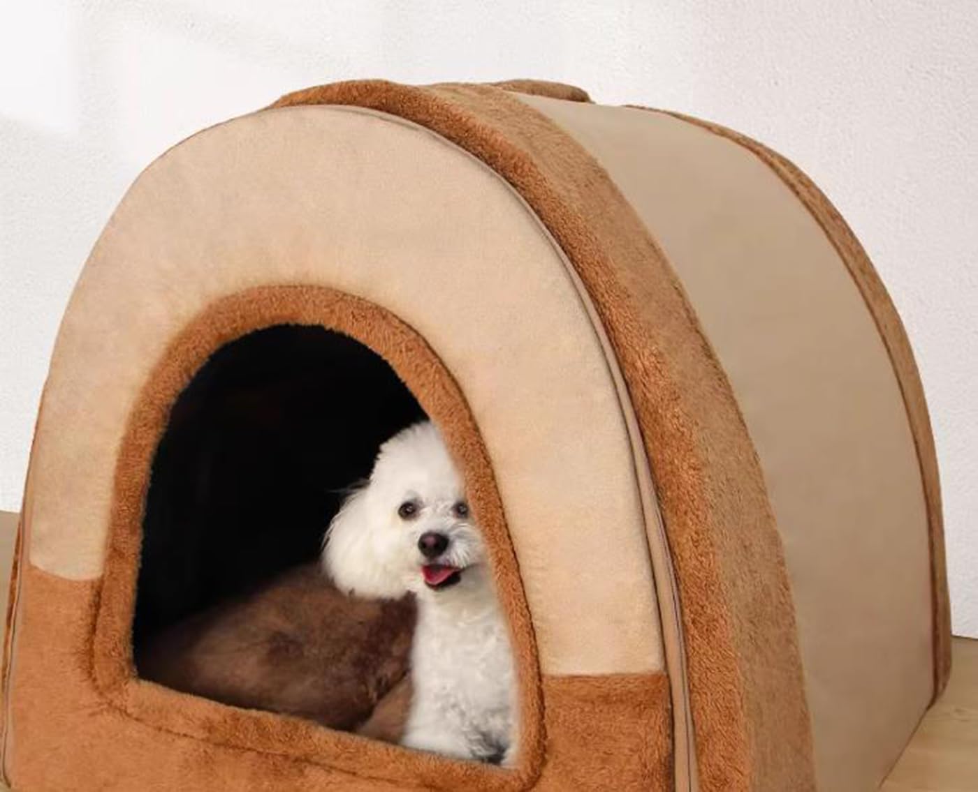 Cama para perros grandes 2 en 1, casa mullida para perros XL/XXL, lujoso refugio para mascotas de interior con asa, camas calmantes antiansiedad para perros y gatos, acogedora casa cueva para
