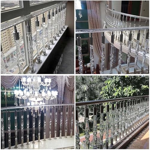Barandillas de escalera para terrazas de diseño moderno en acrílico transparente de 80 cm 5