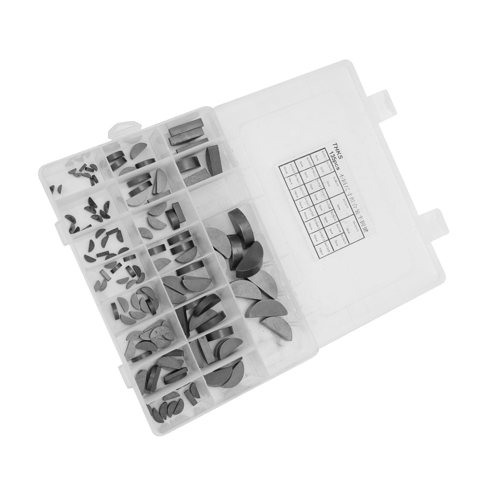 scheibenfeder,Scheibenfeder,Woodruff Key,Metrische Woodruff Keys,Woodruff Keys 135 Stück Woodruff Key Schwungrad Riemenscheibe Kurbel Way Key Sortiment Kit Für Mehrere Zwecke