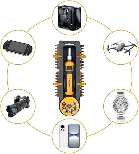 Miniatura 6 de Hoteche Juego de 39 destornilladores de trinquete, juego de destornilladores de trinquete, juego de destornilladores de trinquete múltiples, juego