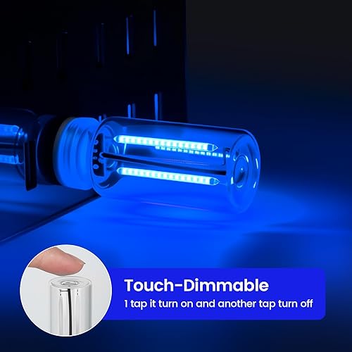 Miniatura 3 de Kairiyard 2 luces azules USB para interior del automóvil, control táctil, brillo ajustable, enchufable, botella de vidrio retro, luces nocturnas LED
