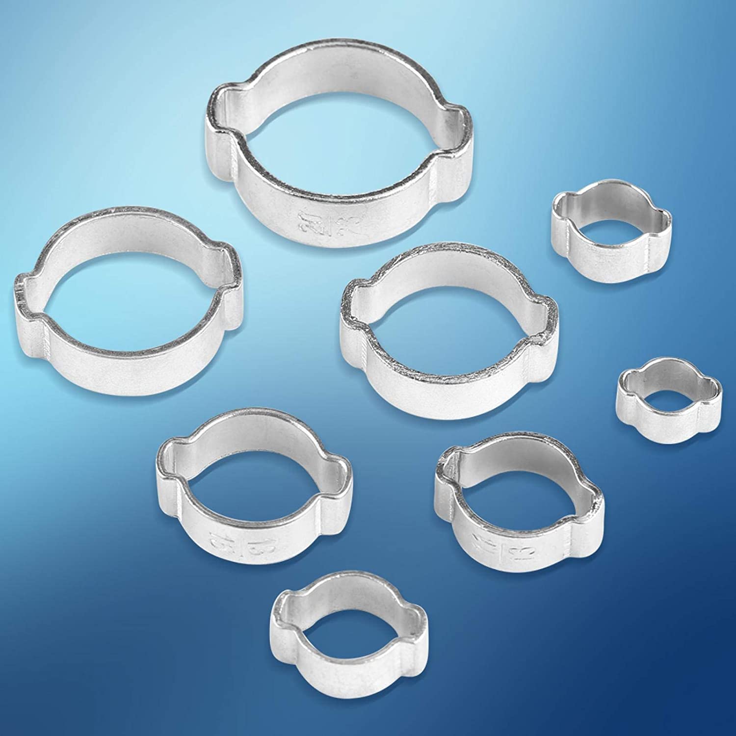 10x Doppel-Ohr-Schlauchklemmen Aus Edelstahl – Press-O-Clip, Größe 20–23 Mm, Für Silikon- & Gummischläuche, Kraftstoffleitungen