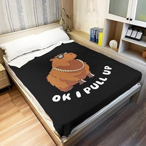 Miniatura 2 de OK I - Manta Capybara de 50 x 60 pulgadas, suave y cálida, manta de forro polar Capybara, regalos para los amantes de Capybara