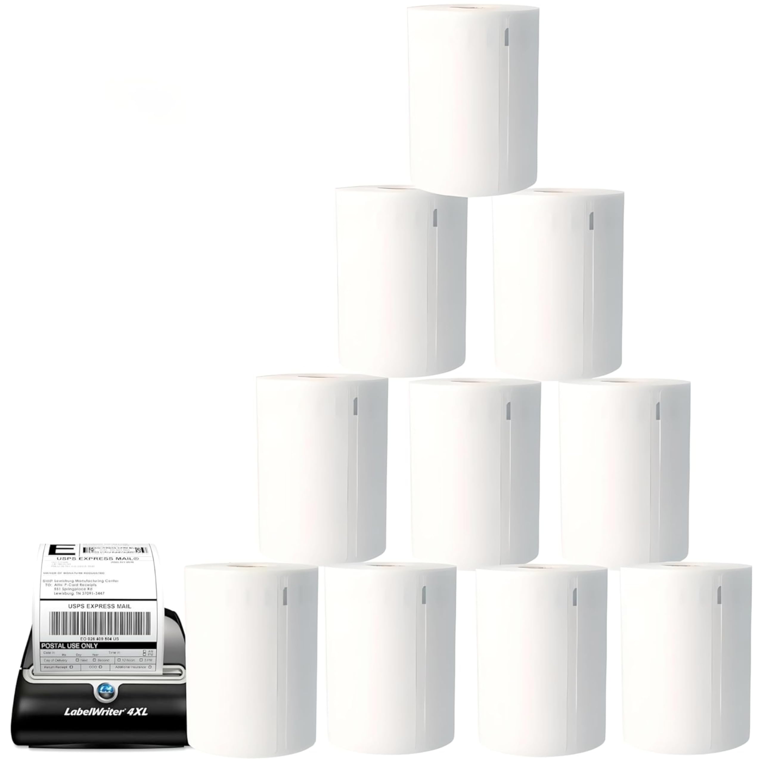 Double Dragon 10 Rolls of Compatible DYMO S0904980 1744907 Extra-Large Thermal Shipping Labels, 220 Labels/Roll, 104mm x 159mm (4" x 6"), Self-Adhesive, for DYMO LabelWriter 4XL, Not for 5XL or 550 โ image 1